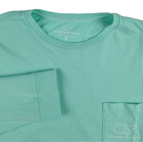 Vineyard Vines T-Shirt Mens Medium Long Sleeve Crew Neck Oak Bluffs Whale Green