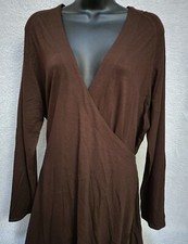 Chris Tan Womens Wrap Dress Size 1X Brown NEW