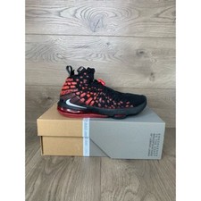 Nike Boys Lebron Size 5.5 - 17 Sneaker Athletic Black Red Pull Tab Logo Lace Up