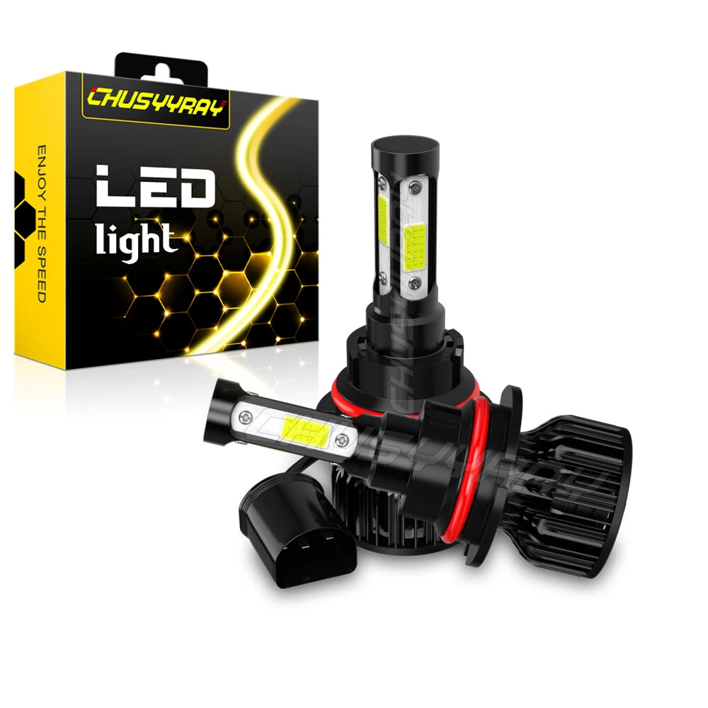 Pair 420000LM 4 Sides LED Headlight 9007 HB5 Hi low Beams HID 6000K Bulbs Pair