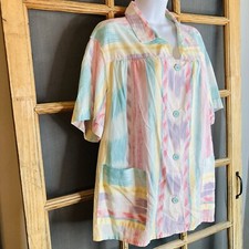 Improved Living Women's Pastel Striped Top Size 2XL, Made in USA
