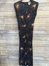 Farm Rio Tropical Rainbow Suns Midi Dress Size Small Excellent Condition Rouched