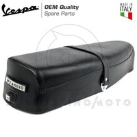 Sattel Mit Federn Vespa Px 125 150 200 1 Serie Schwarz Platte Schriftzug Piaggio