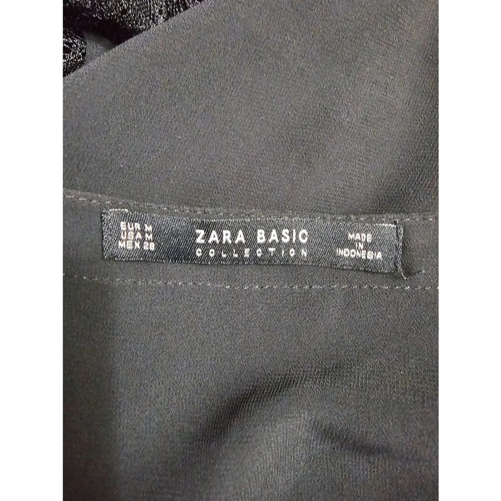Zara Basic Collection Top Overlay Sheer Blouse Bl… - image 7