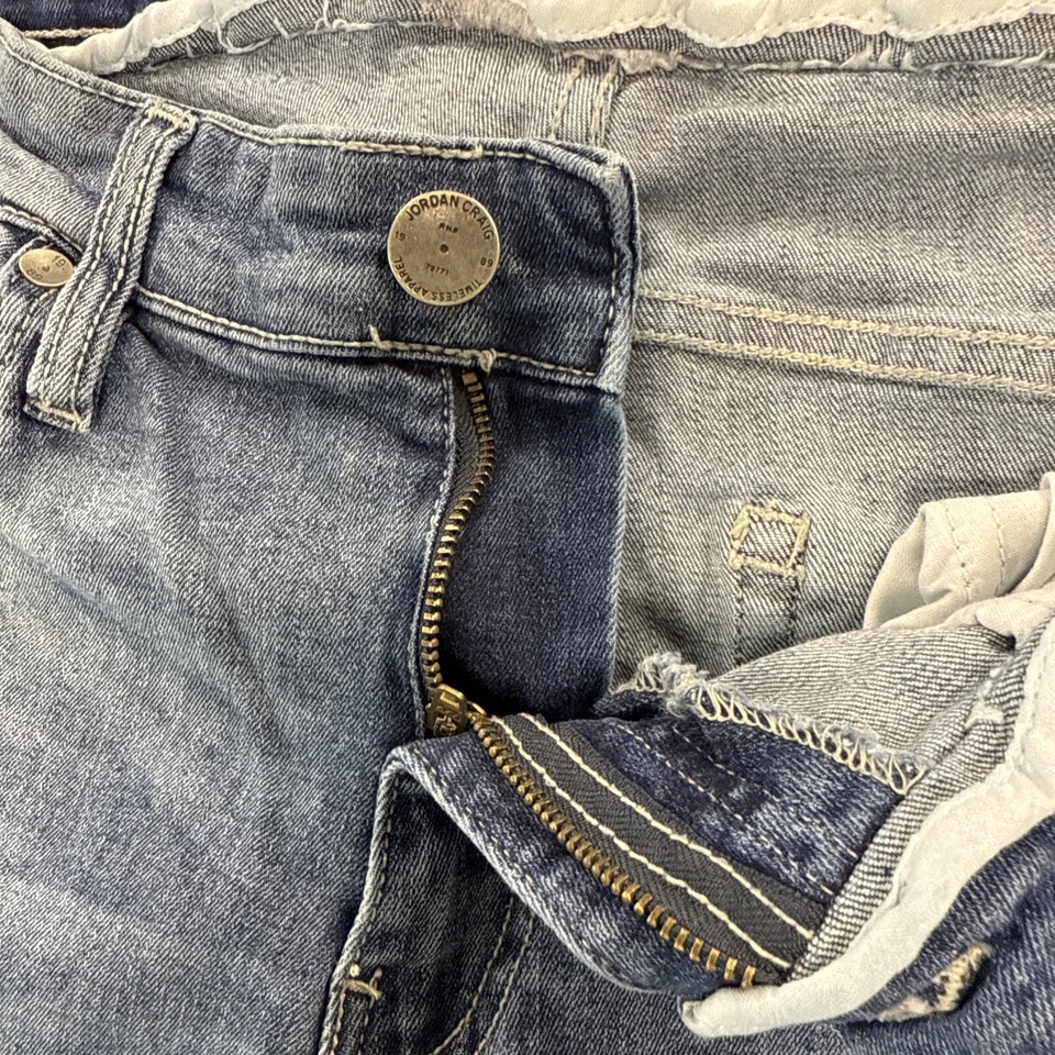 Pantalones de mezclilla ajustados Jordan Craig Ross para hombre talla 34 x 32 rasgados elásticos desgastados Foto 3 de 4