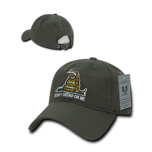 Don't Tread on Me Gadsden Flag Adjustable Hat Olive Drab Snapback Cap
