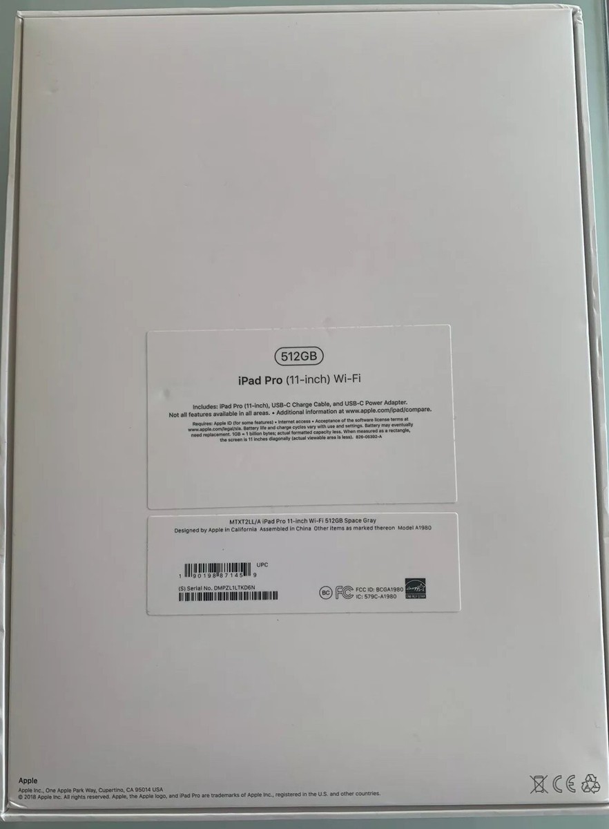 iPad Pro, 11-inch, 512 Gb, Space Gray, Wi-Fi, MTXT2LL/A | eBay iPad Pro, 11-inch, 512 Gb, Space Gray, Wi-Fi, MTXT2LL/A | eBay