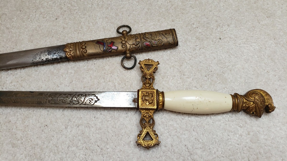 Antique Masonic Knights Templar Sword York rite commander