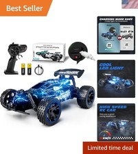 All-Terrain 2WD RC Car with LED Lights - 20 km/h Speed for Fun Outdoor Racing