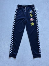 Mario Kart Boys Blue Pockets Elastic Waist Active Jogger Pants Size 10/12 NWT