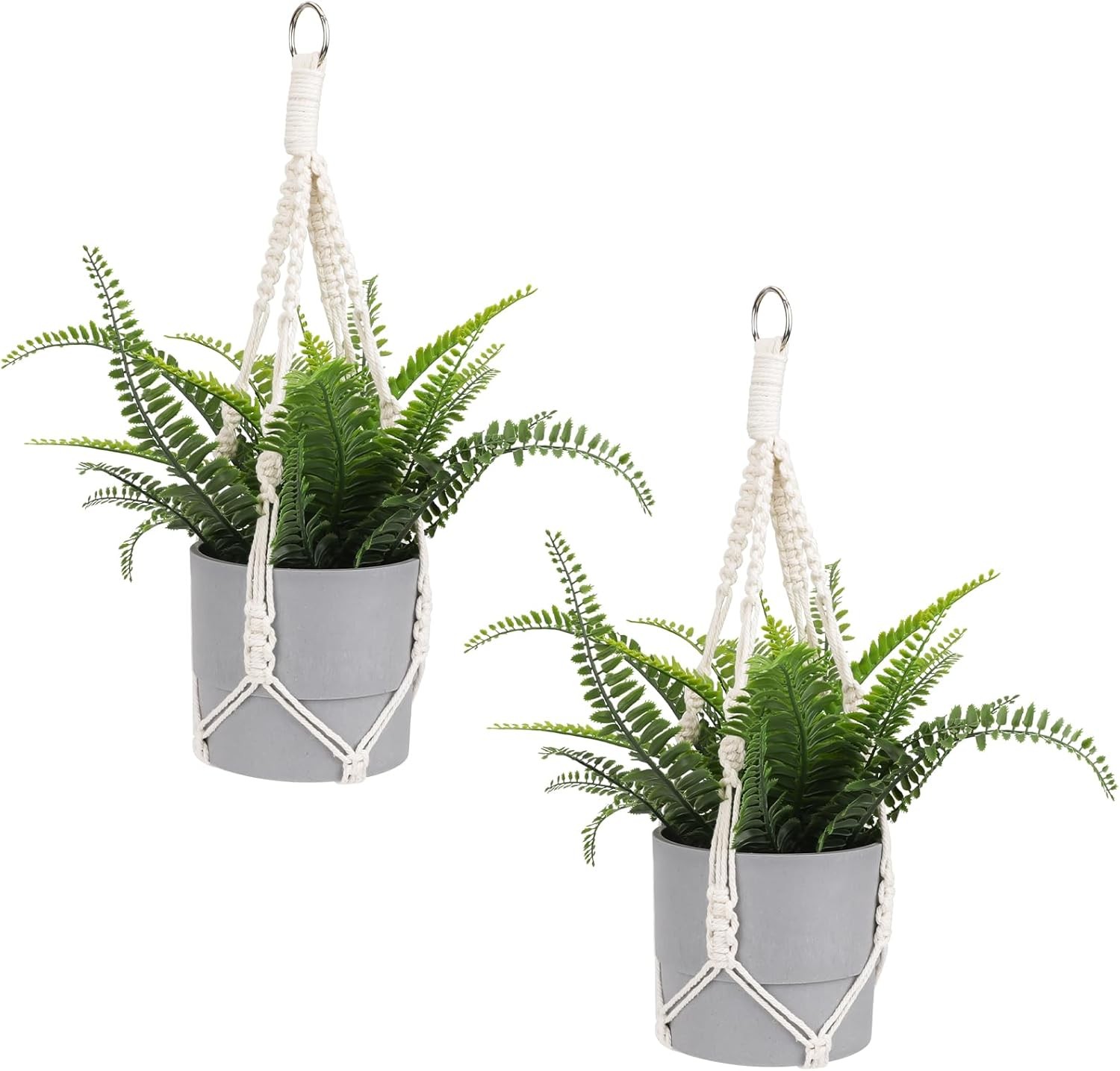 Macrame Plant Hanger, 2 Pack Boho Hanging Planters Baskets for Indoor Plants De