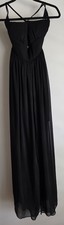 BCBGeneration Maxi Dress XS Sleeveless Black Open Back Chiffon Layers