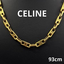 Celine Women Accessory Vintage Macadam Long Chain Necklace Belt Gold Limited Edi