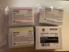 Epson SJIC41P BK/C/Y/M Ink Cartridges,  for ColorWorks C4000