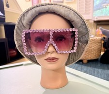 Pink Rhinestone Novelty Costume Glasses Sparkly Eyeglasses One Size