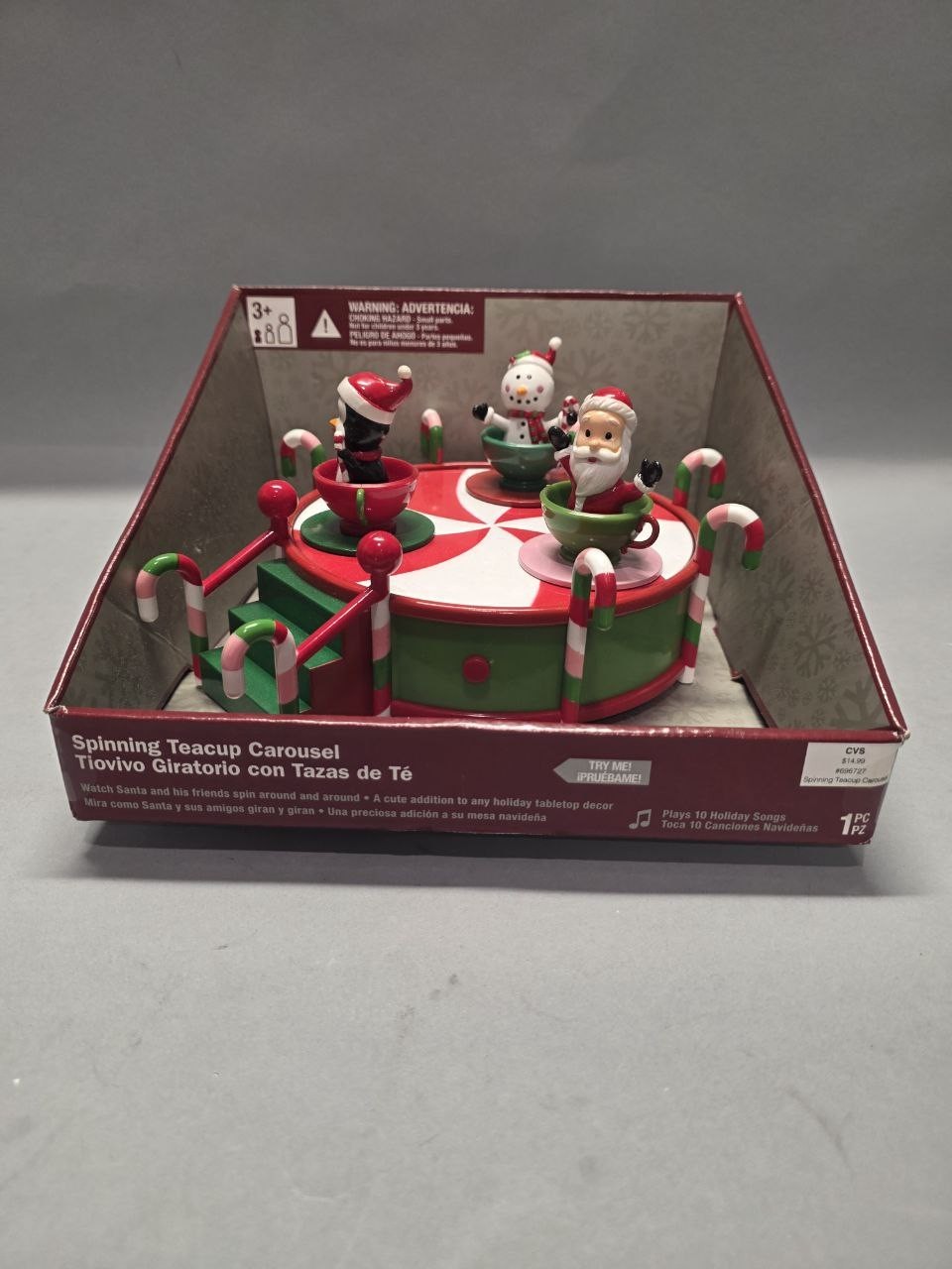 Gemmy Christmas Musical Santa in Teacups Ride NEW