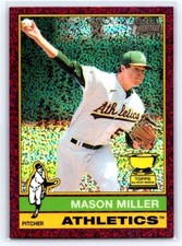 Mason Miller 2025 Topps Heritage #405 Burgundy Sparkle Gold Cup Athletics