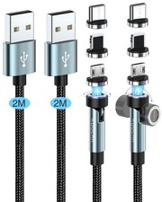 Kuulaa 6FT 540 Rotating 3 in 1 Magnetic Phone Charger Cable, 3A Fast 6ft 2