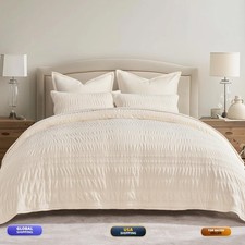 Evergrace Velvet Quilt Queen Size Luxury Velvet Bedding Set Ultra Soft Ruched