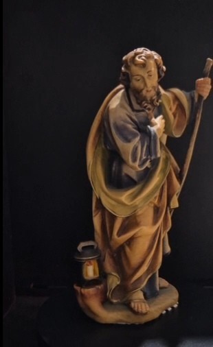 Wunderschöne originale, Krippenfigur Josef coloriert 17cm
