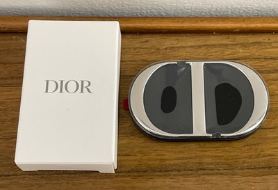 DIOR BEAUTY CD Logo Dual Mirror Phone Ring Metal Holder Stand- 3M - Silver/Black
