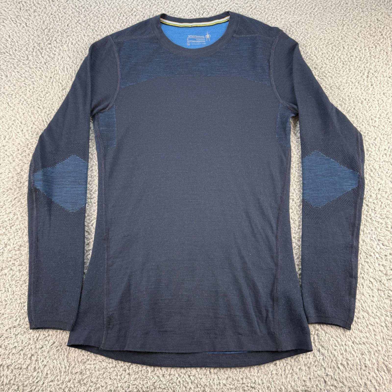 Smartwool Intraknit Thermal Merino Wool Crew Men’s Small Long Sleeve Shirt Navy