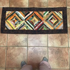 Harvest Hand quilted Table Runner Hand Pieced, Machine Quilted, Autumn Colors