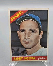 1966 Topps Sandy Koufax #100 Dodgers HOF Vintage Baseball Card VG-EX  crease