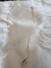 Delicate 18k Gold Plated 18 In Cz And Gold Plated Heart