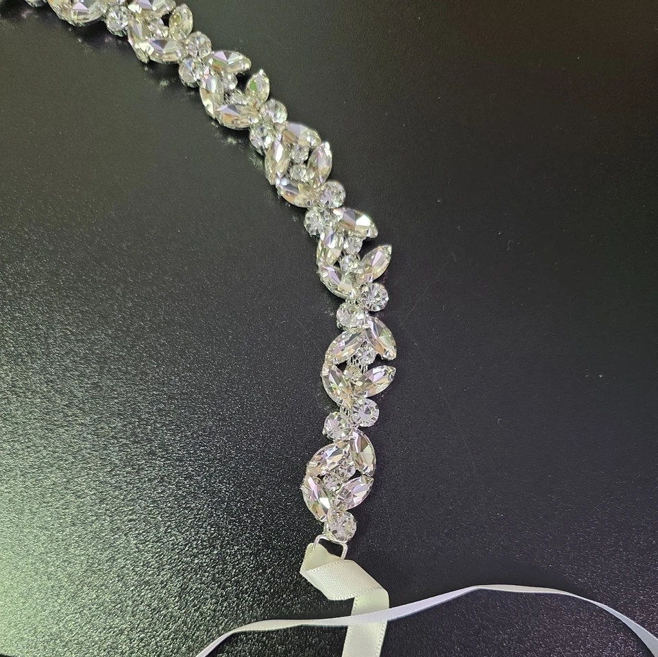 Strassgürtel Brautkleidgürtel Festlicher Gürtel Universal Größe Neu - Bild 3 von 4