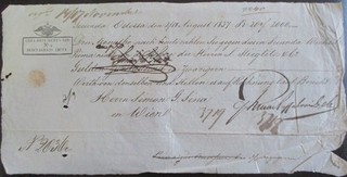 (W27) Wechsel ODESSA von 1837 über 2000 Gulden Sina Wien