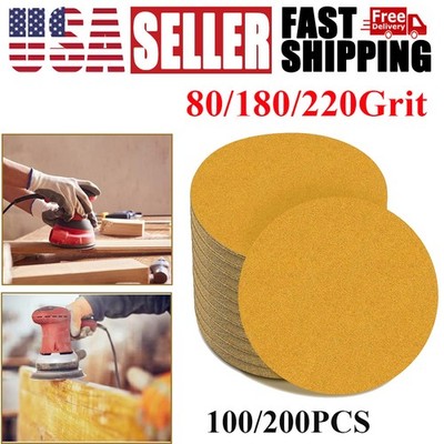 6'' Sanding Disc Sandpaper 100/200Pcs Roll 80-220 Grit Sand Paper for Woodworking