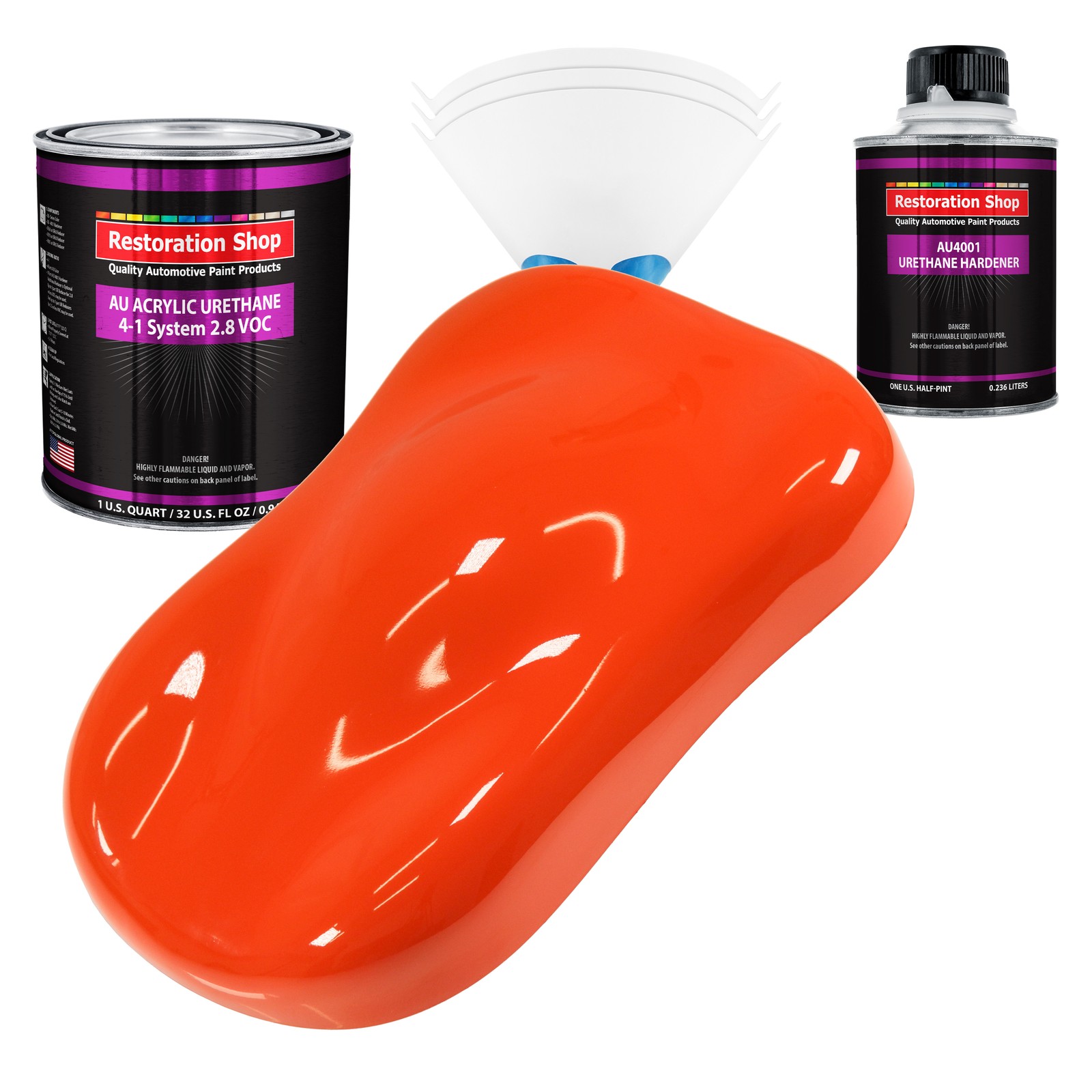 Restoration Shop Speed Orange Acrylic Urethane Auto Paint Quart Kit
