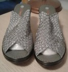 Bernie Mev Sun Chesca Woven Pewter Metallic Mules 3" Heel BRAND NEW Sz.41/11 — photo 1