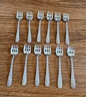 RARE! Set of 12 S Kirk Son Co Repousse 925/1000 Sterling Ramekin Forks! #388!