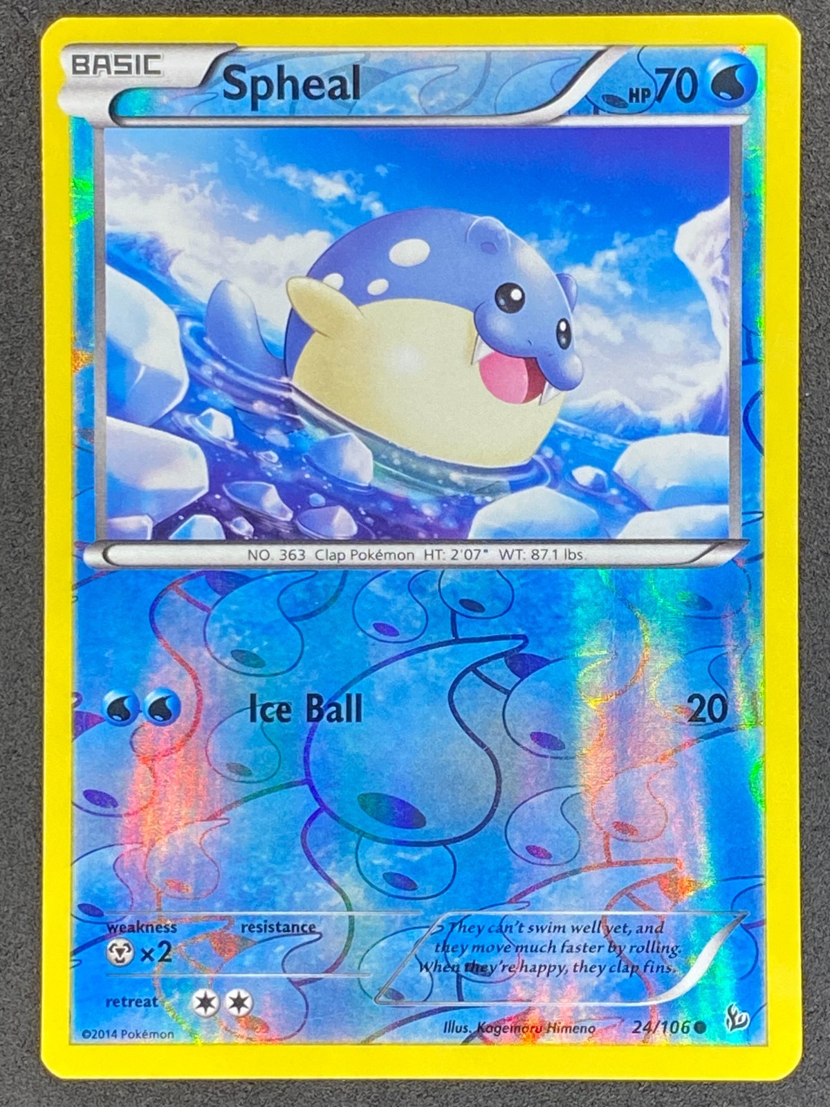 Pokémon Spheal Reverse Holo 24/106 FLF Flashfire LP/NM