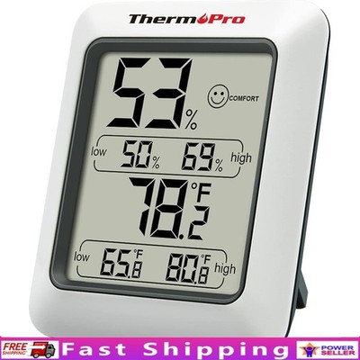 Digital Hygrometer Thermometer Indoor Humidity Monitor High Low Records AAA New