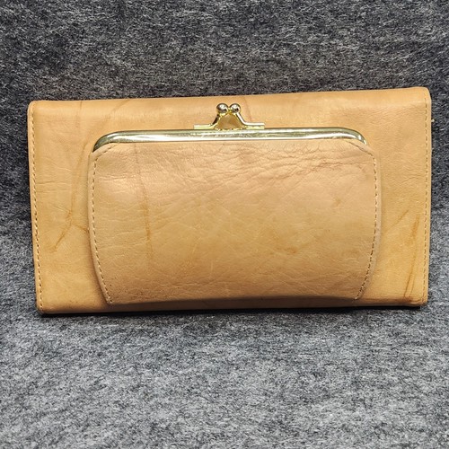 Vintage Womens Burton Wallet Checkbook Snap Coin Pouch Brown Leather - Picture 3 of 12