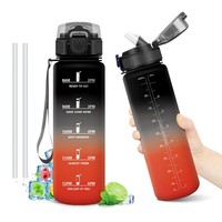 Sportflasche 1L Motivierende Trinkflasche Mit