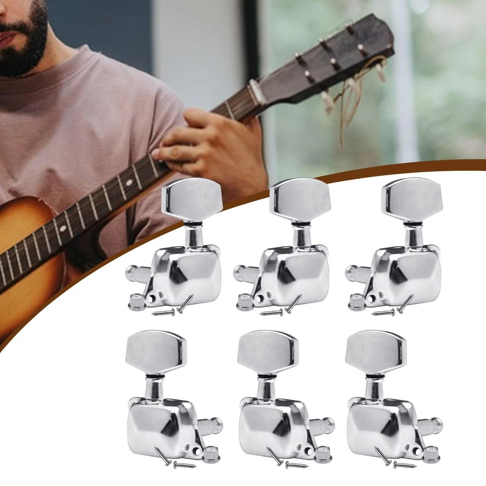 6 Mécaniques Pour Guitares électro-acoustiques, 3+3 Boutons - Photo 4/4