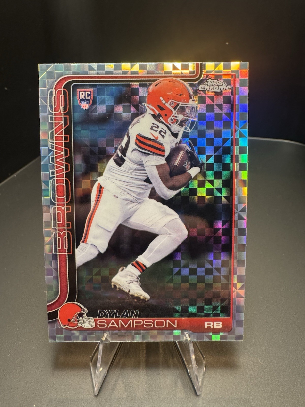 2025 Topps Chrome Dylan Sampson RC Geometric Refractor #308 Cleveland Browns