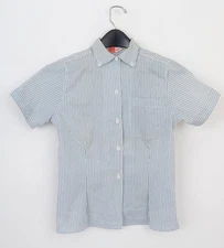 Vintage 1950s A Laura Mae Life Blouse -Washes Like A Hanky Deadstock Sm Striped