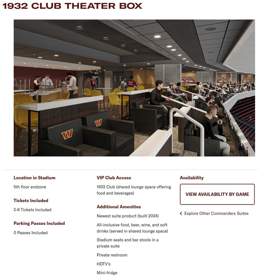 Eagles @ Commanders Tickets | December 20, Time TBD |  1932 Club Seats + Parking - Image 2 of 4