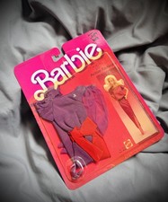 1984 Barbie B Active Fashions 7917 Outfit Sealed NOS purple red Vintage dress