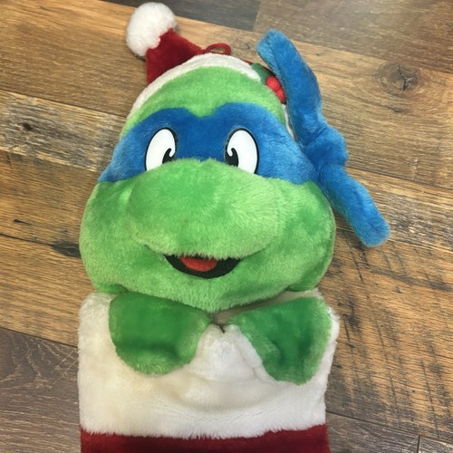 Calza di Natale Vintage 1990 TMNT Teenage Mutant Ninja Turtles Leonardo Peluche 20" - Foto 2 di 9
