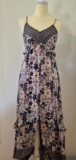 Angie Floral Maxi Dress High Low Ruffle Tie Back Festival Boho Whimsigoth Fairy