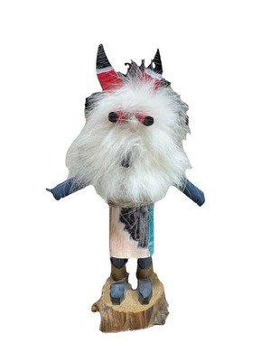 Wolf Kachina Puppe Navajo geschnitzt Indianer Vintage signiert Sammlerstück LESEN