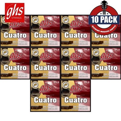 10-PACK GHS Strings CPR-10 Silver Wound Cuatro Puerto Rico String Set Ball End