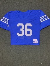 Vintage Russell Athletic Mesh Jersey Football Size L Blue Devils Made In USA 80s
