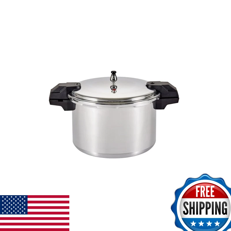 Mirro 7114000228 92116 Polished Aluminum 5 / 10 / 15-Psi Pressure Cooker /
